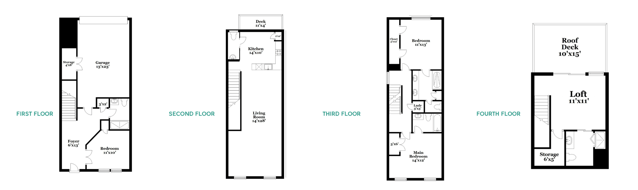 Floor plan for 3 beds, 4.5 baths, 1818 sqft